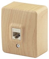 Розетка компьютерная накладная Эра Эксперт 1-м. RJ45 5e сосна картинка